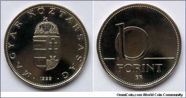 Hungary 10 forint.
1999, BU - Mintage: 7.000 pcs.