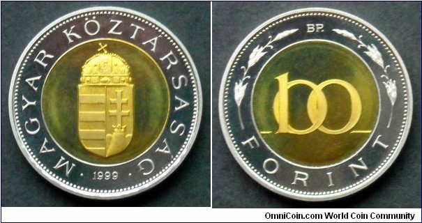 Hungary 100 forint.
1999, Proof. Mintage: 3.000 pcs.