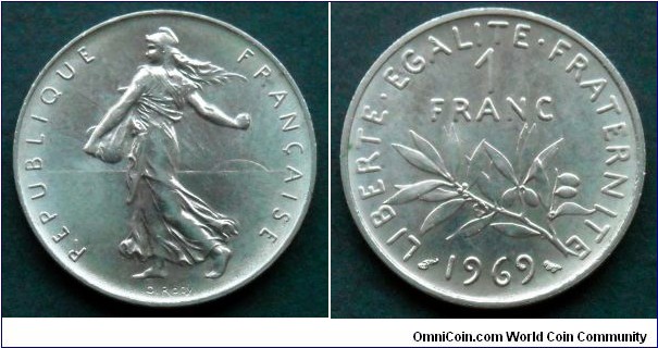 France 1 franc.
1969, Nickel