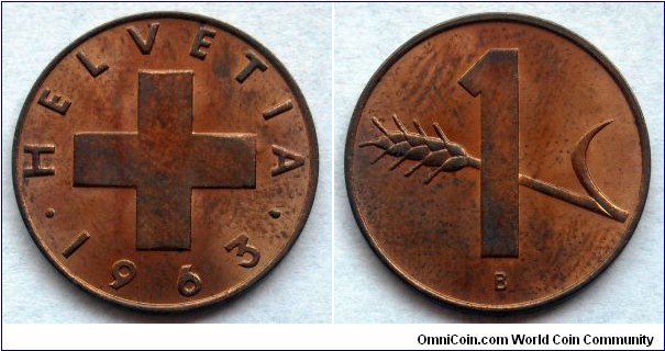 Switzerland 1 rappen.
1963 B