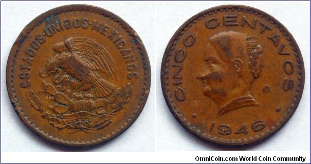 Mexico 5 centavos.
1946