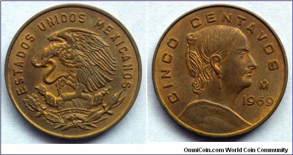 Mexico 5 centavos.
1969