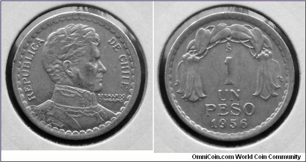 Chile 1 peso.
1956