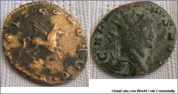 Gallienus 263Ad, Antoninianus. SOLI CONS AVG, Pegasus springing right. GALLIENVS AVG, radiate, cuirassed bust right. Looks to be a faint H Mintmark=Rome mint.