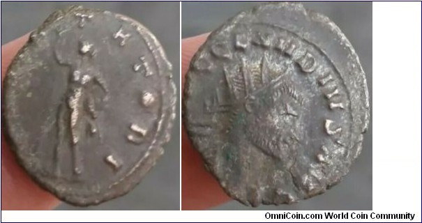 Claudius II Gothicus 268-270Ad. Antoninianus. IOVI STATORI, Jupiter standing holding sceptre and thunderbolt. IMP C CLAVDIVS AVG, radiate, draped, cuirassed bust right. 