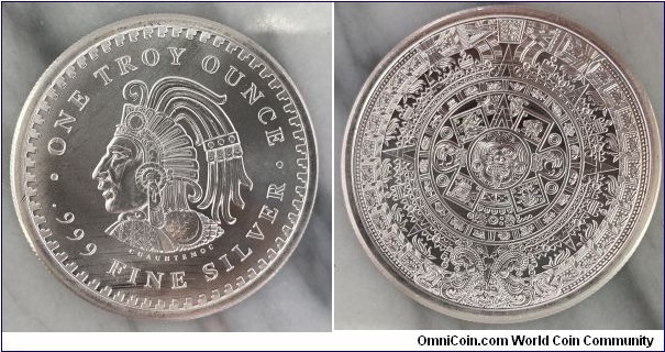 1 oz Silver Round - Aztec Calendar