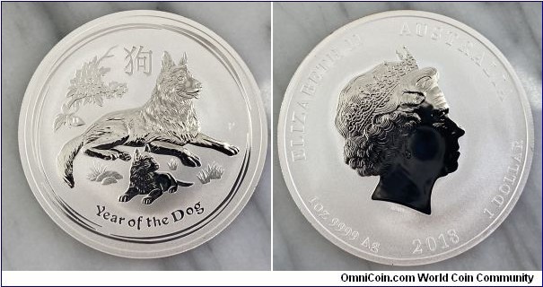 1 oz Silver Lunar Dog BU (Series II)