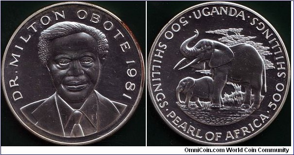 Uganda 1981 500 Shillings.

This is huge!