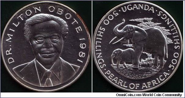 Uganda 1981 500 Shillings.

This is huge!