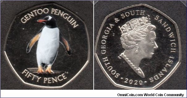 South Georgia & Sandwich Islands 50p Chinstrap Penguin