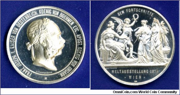 A memorable medal of industrial progress of Austria-Hungary, timed to coincide with the 25th anniversary of the reign of Emperor Franz Joseph I.


Silver plated bronze.