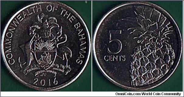 The Bahamas 2016 5 Cents.