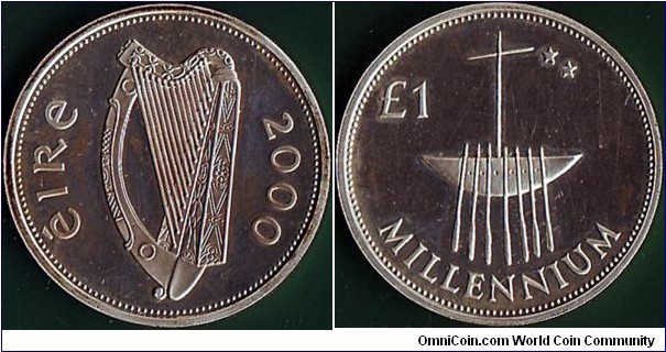 Ireland 2000 1 Pound.

Millennium.

Piedfort.