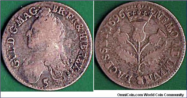 Scotland 1696 5 Shillings.