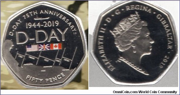 50p 75th Anniversary of D Day