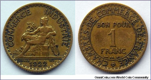France 1 franc.
1922 (II)