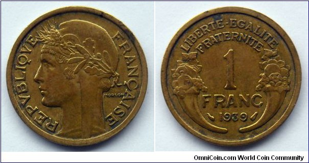 France 1 franc.
1939