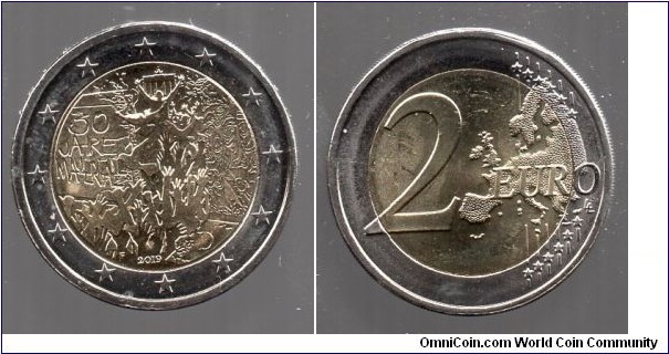 2e The 30th anniversary of the fall of the Berlin wall Mint Mark F=Stuttgart
