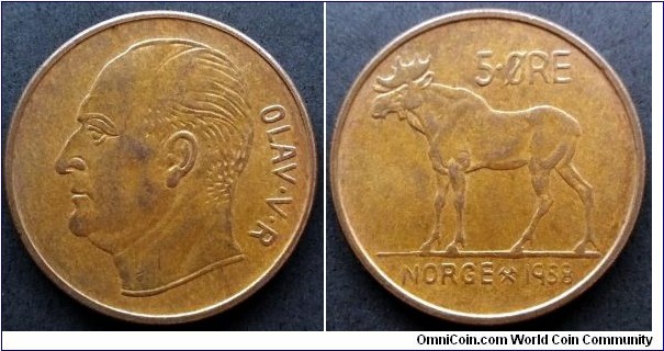 Norway 5 ore.
1958