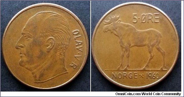 Norway 5 ore.
1960