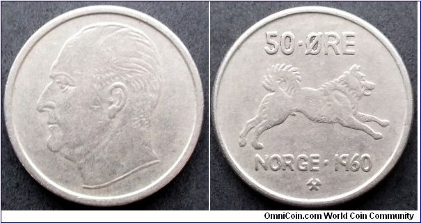 Norway 50 ore.
1960