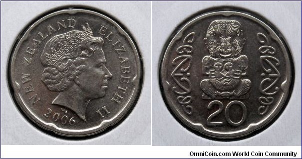 New Zealand 20 cents.
2006, Nickel plated steel (II)