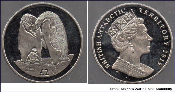 2019 British Antarctic Territory £2 The Emperor Penguin