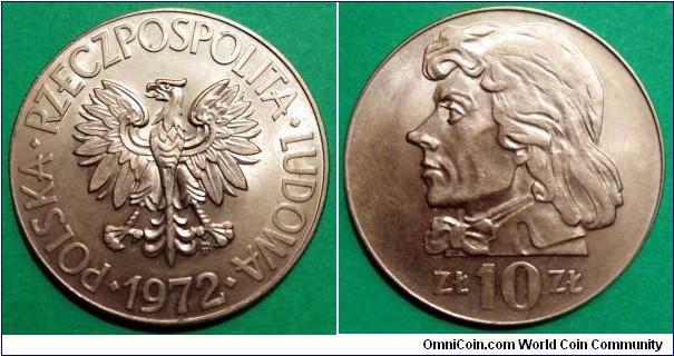 Poland 10 złotych.
1972, Tadeusz Kościuszko