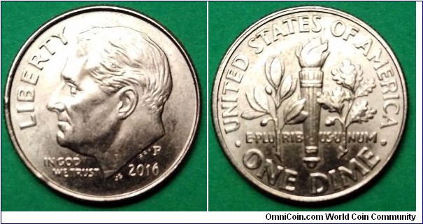 2016 P Roosevelt dime