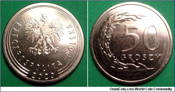 Poland 50 groszy.
2020, Copper-nickel plated steel.