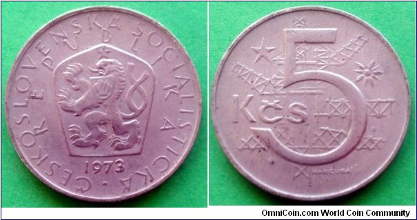 Czechoslovakia 5 korun.
1973