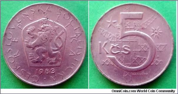 Czechoslovakia 5 korun.
1983
