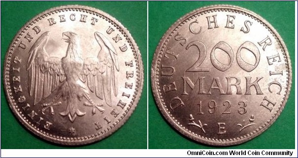 Germany (Weimar Republic) 200 mark.
1923 E