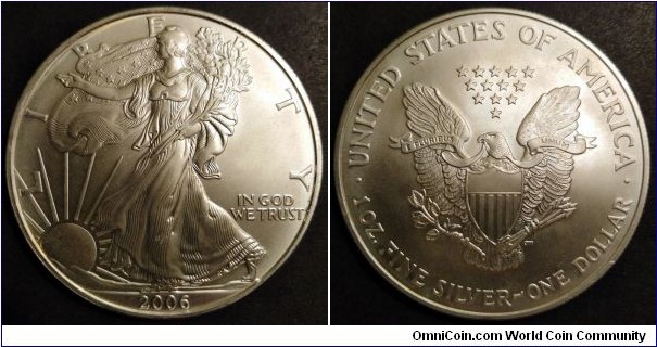 American Silver Eagle 1 dollar 2006. 1 Oz. fine silver.
