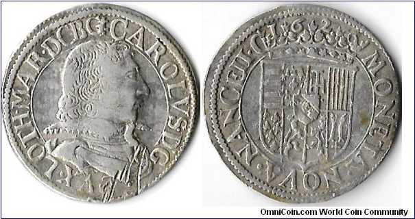 Teston dated 1626 minted at Nancy. Unusually nice portrait of Charles IV de Lorraine.