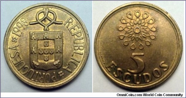 Portugal 5 escudos.
1998