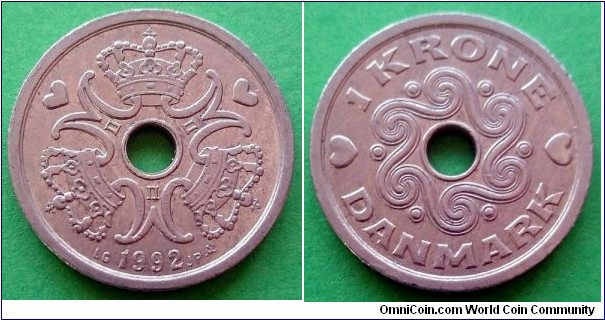 Denmark 1 krone.
1992 (III)