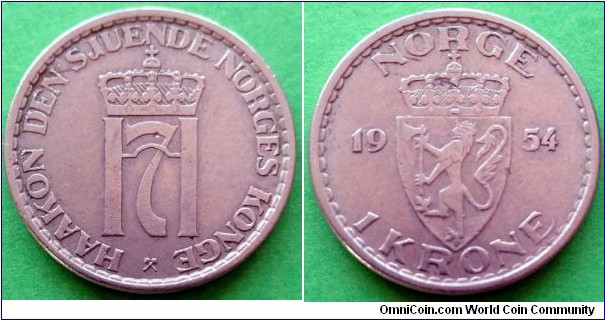 Norway 1 krone.
1954