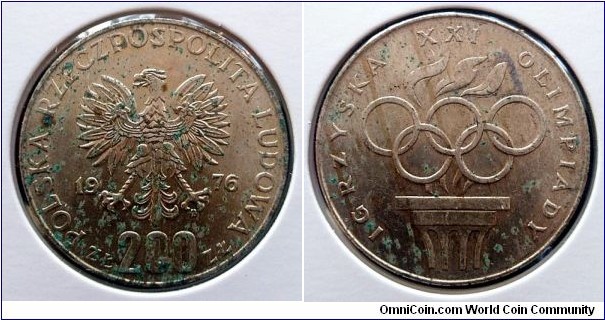 Poland 200 złotych.
1976, XXI Summer Olympics. IV