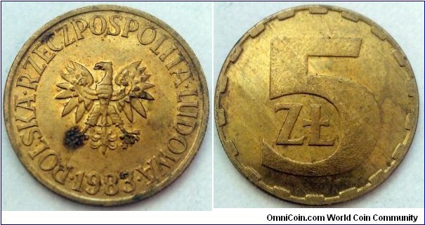 Poland 5 złotych.
1983