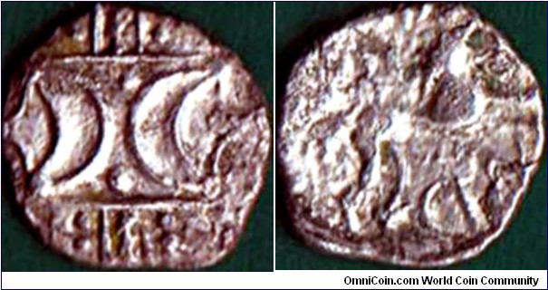 Iceni N.D. (35-43 A.D.) 1 Unit.

Struck just prior to the Roman conquest of Britannia in 43 A.D..

The oldest coin in my collection.