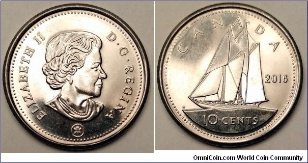 Canada 10 cents.
2016