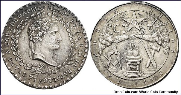 First preserved Spanish masonic medal. From the 