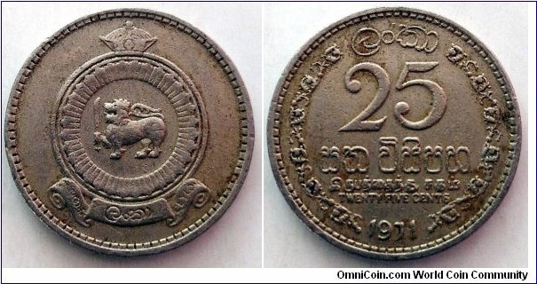 Ceylon 25 cents.
1971