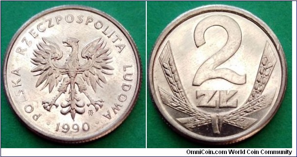 Poland 2 złote.
1990, Al. Weight; 0,71g. Diameter; 18mm. Mintage: 40.723.000 pcs.
