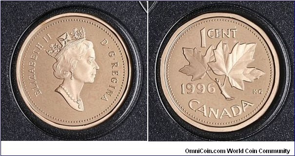Canada 1 Cent from 1996 proof coin set.