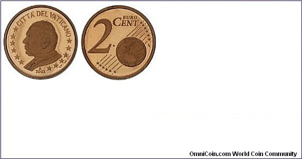 Vatican 2 Euro Cents - Pontificate of John Paul II