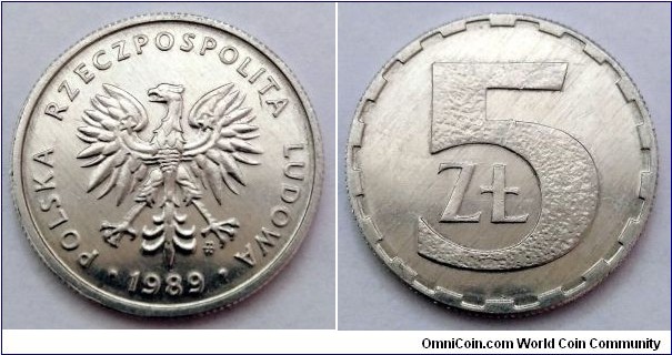 Poland 5 złotych.
1989 (II)