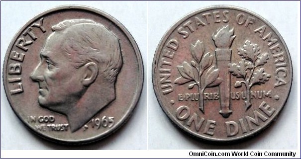 1965 Roosevelt dime