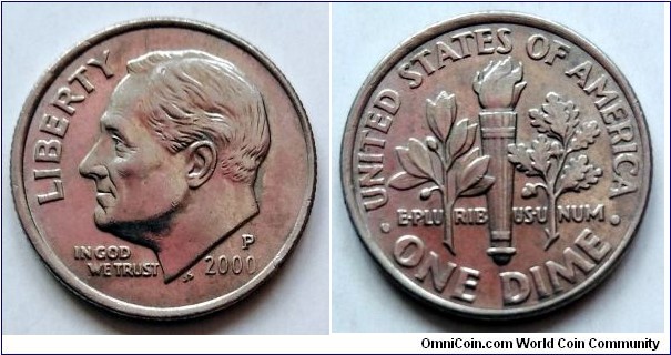 2000 P Roosevelt dime